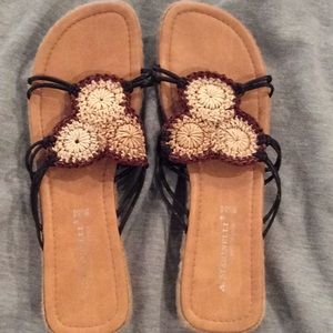 A. Marinnelli sandals, weave or straw, new, 9.5